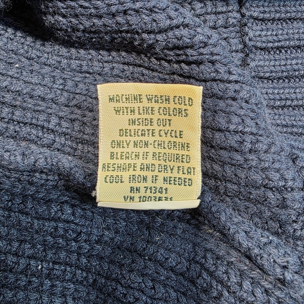 L.L.Bean Blue‎ Sweater Ribbed Cotton Crew Neck Long Sleeve Navy Women Medium - Picture 9 of 10